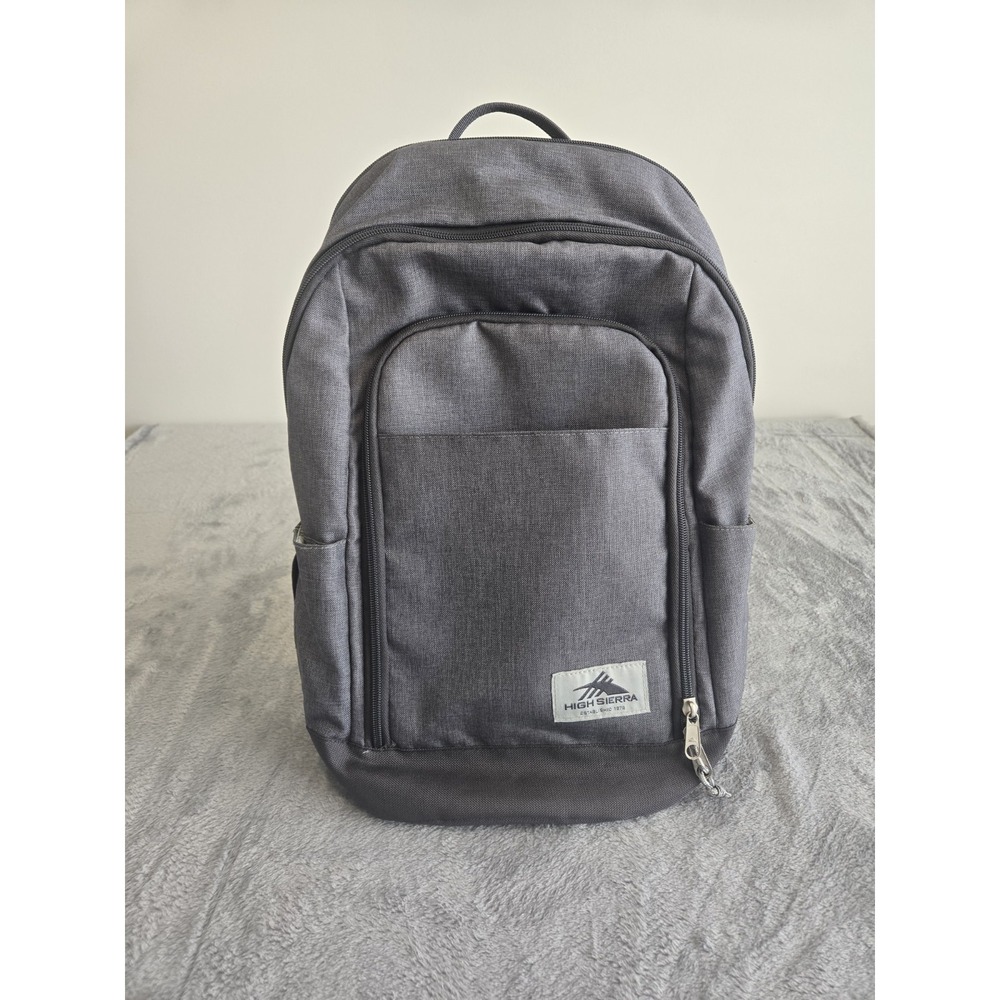 New Without Tags High Sierra Gray Backpack 3 Compartments 2 Side Water Holders